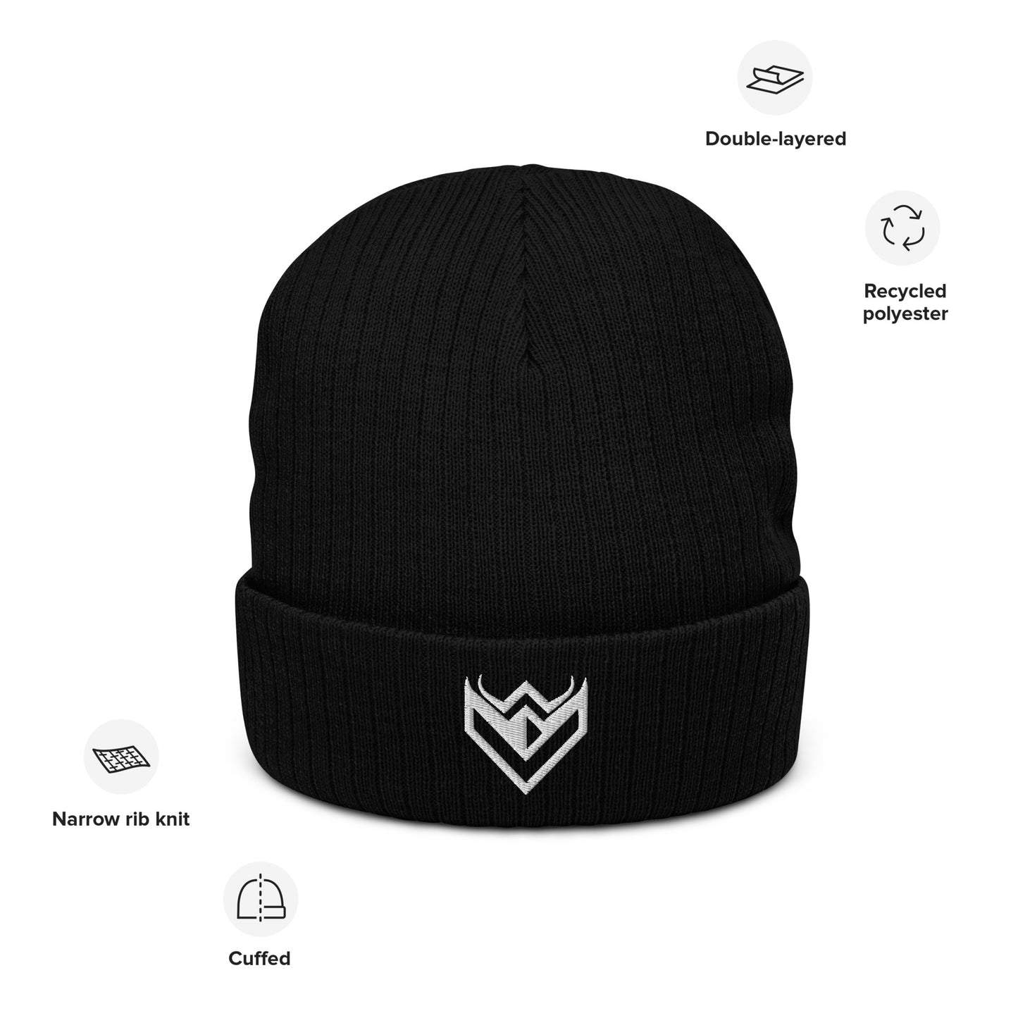 
                  
                    Ribbed knit emblem beanie
                  
                