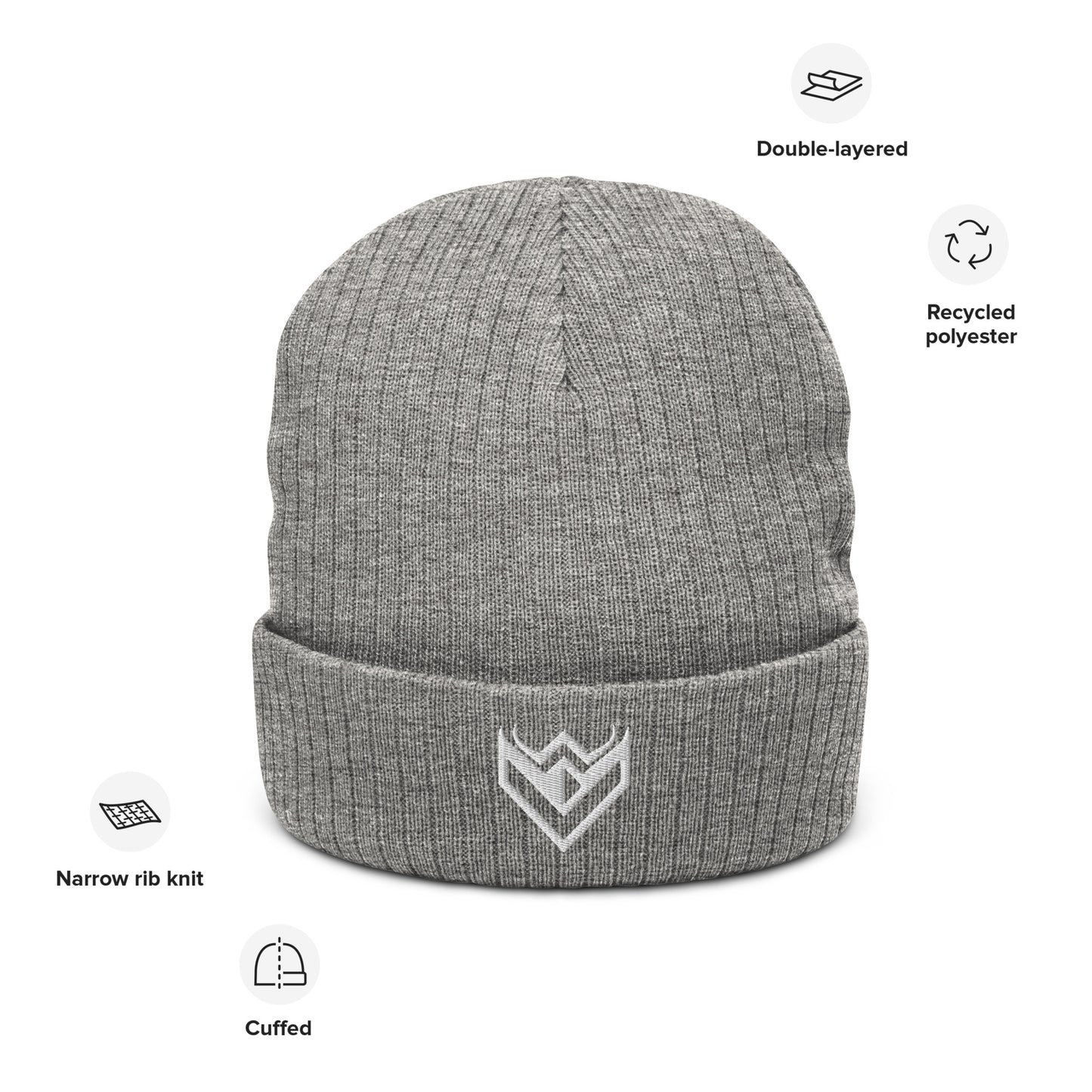 
                  
                    Ribbed knit emblem beanie
                  
                
