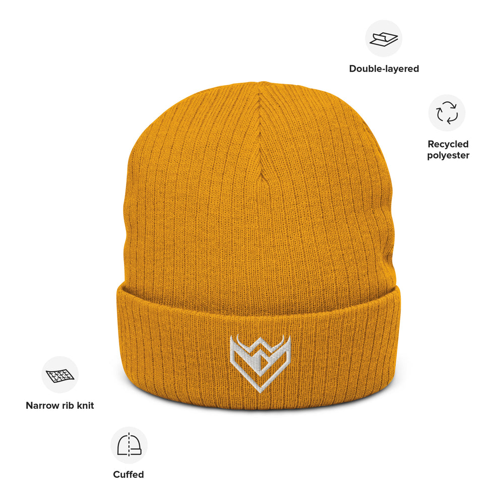 
                  
                    Ribbed knit emblem beanie
                  
                