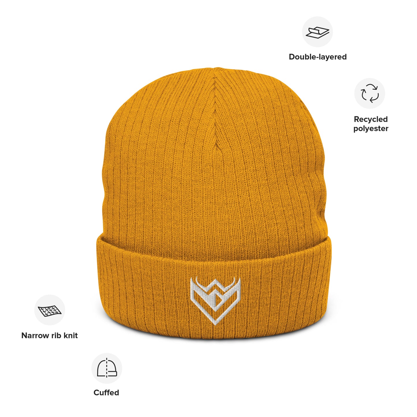 
                  
                    Ribbed knit emblem beanie
                  
                