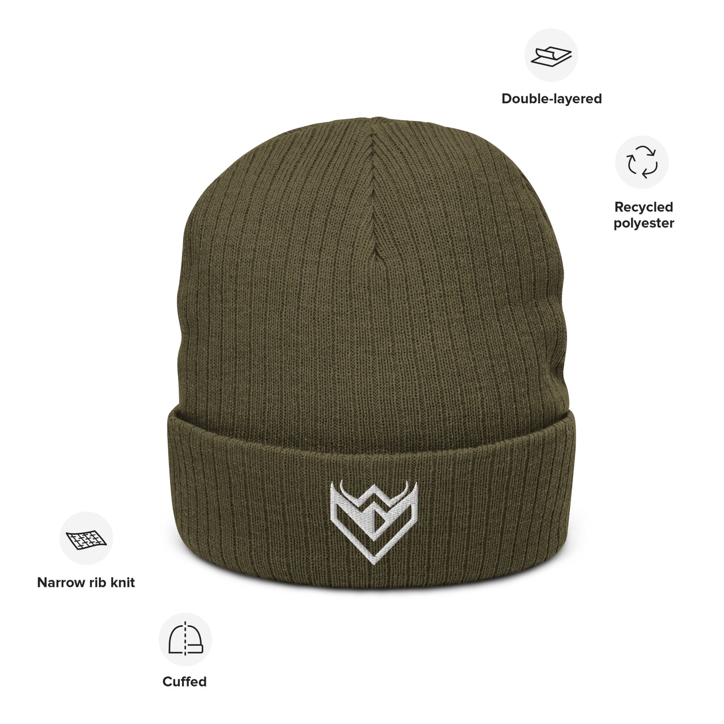 
                  
                    Ribbed knit emblem beanie
                  
                